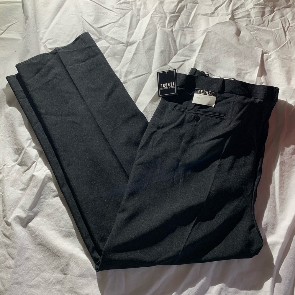 Pronti Size 50 Black Chino Pants Inseam 38” Poly